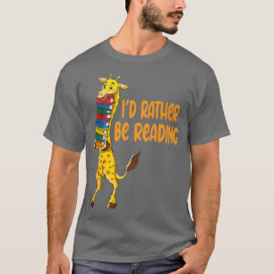 Africa Giraffen a Stack Reading Books Liebt Funny T-Shirt