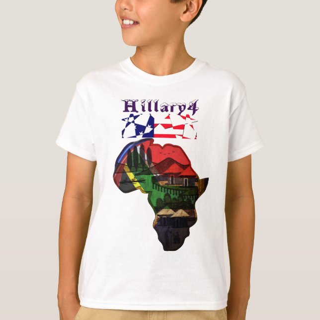 Africa Hillary USA - Präsident gemeinsam gestärkt T-Shirt (Vorderseite)