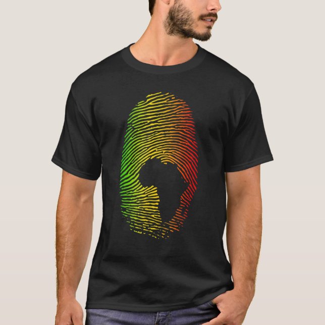 Africa Is In My DNA Fingerprint African Roots Afri T-Shirt (Vorderseite)