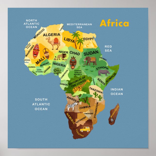 Africa Map Artwork Poster (Vorne)