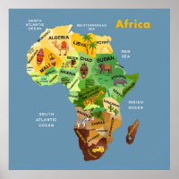Africa Map Artwork Poster