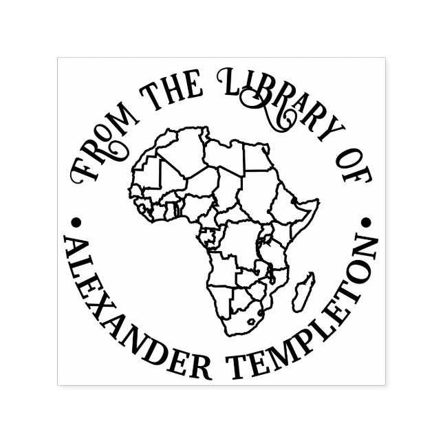 Africa Map/ Countries "From the Library of" name Permastempel (Design)