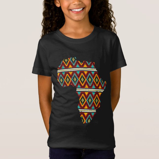 Africa Map Ethnic Dashiki Kente Cool African Ameri T-Shirt (Vorderseite)