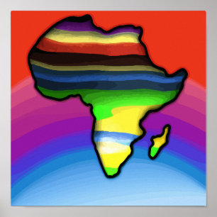 Africa Map Farben Poster