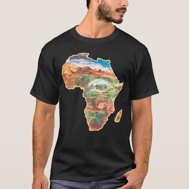 Africa Map Green Yellow Red Proud African Pride Ju T-Shirt (Vorderseite)