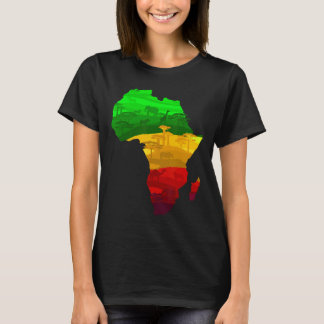 Africa Map Green Yellow Red Proud African Pride Ju T-Shirt