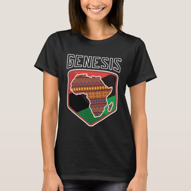 Africa Map Kente Black Pride African American Afro T-Shirt (Vorderseite)