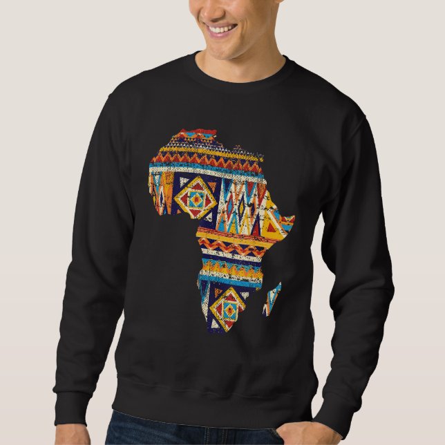 Africa Map Kente Cloth Kwanzaa Men Women African G Sweatshirt (Vorderseite)
