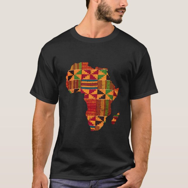 Africa Map Kente For African T-Shirt (Vorderseite)