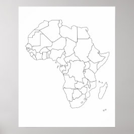 Africa Map Kontur Poster