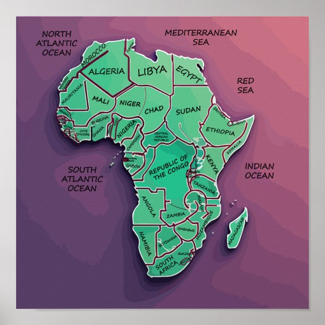 Africa Map Poster (Vorne)