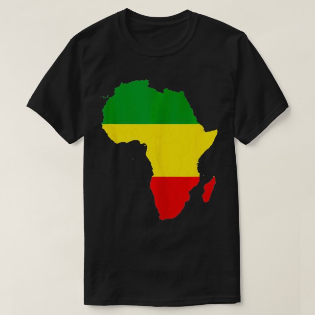 Africa Map Red Yellow Green Reggae Rasta Gift T-Shirt (Design vorne)