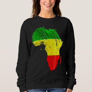 Africa Map Reggae Rasta Green Yellow Red Africa Pr Sweatshirt