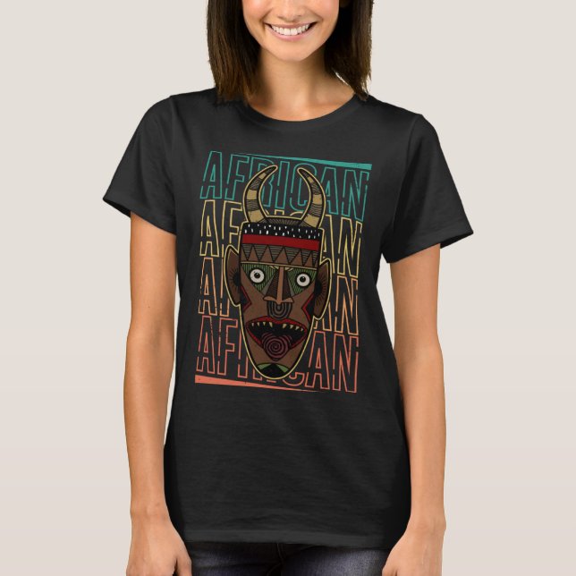 Africa Mask African Afro History Reggae Melanin  1 T-Shirt (Vorderseite)