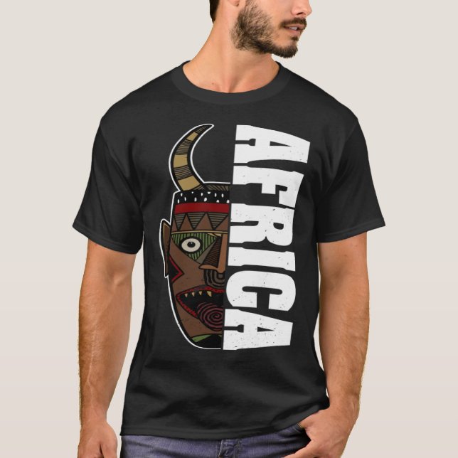 Africa Mask African Afro History Reggae Melanin T-Shirt (Vorderseite)