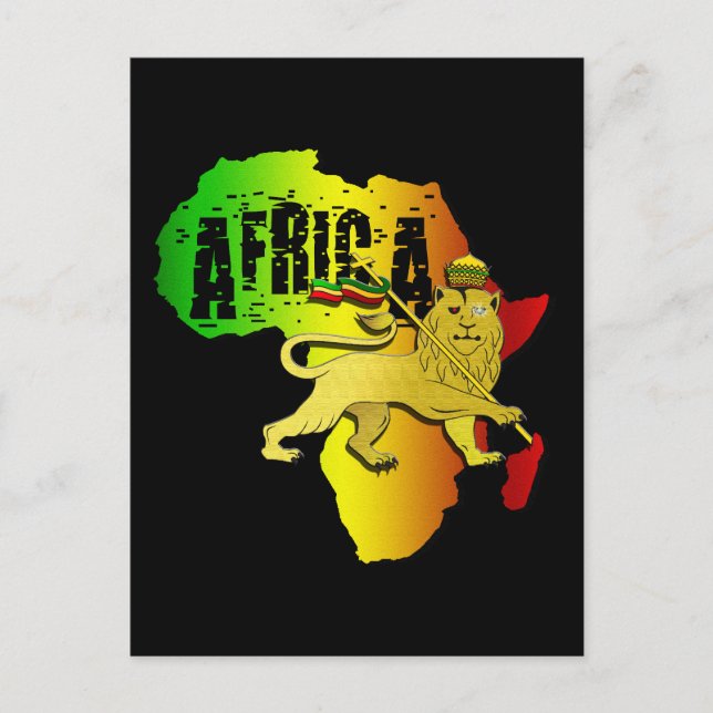 Africa Reggae Rasta African Continent Judah Lion Postkarte (Vorderseite)