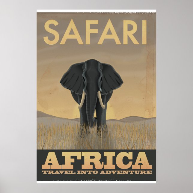 Africa Safari Elephant Reiseplakat Poster (Vorne)