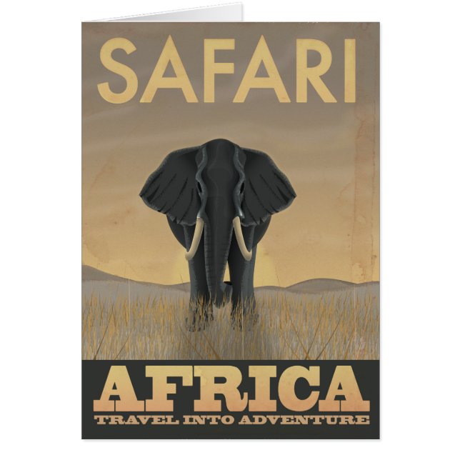 Africa Safari Vintage Reiseplakat (Vorne)