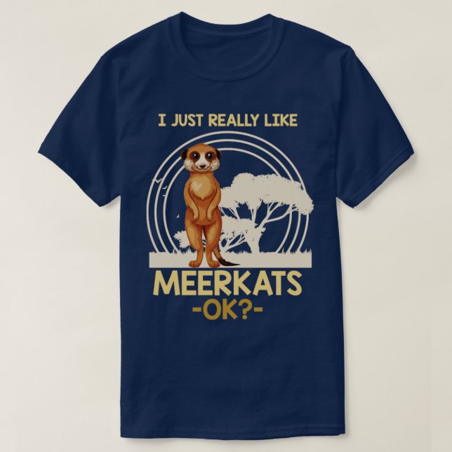 Africa Savanna Animal Zoo Keeper Meerkat T-Shirt (Design vorne)