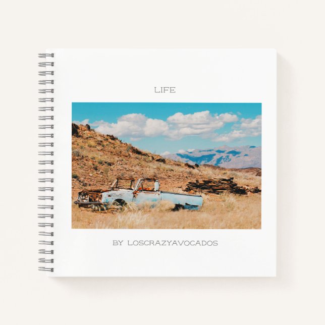 Africa Savannah Grass Car Mountains Life Notebook Notizbuch (Vorderseite)
