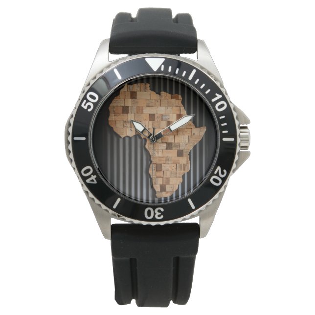 Africa Watch (Holzkarte) Armbanduhr (Vorderseite)