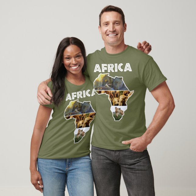 Africa Wildlife Map Trio T - Shirt (Unisex)