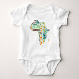 Africa Word Art Baby Strampler