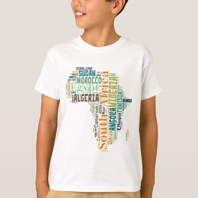 Africa Word Art T-Shirt (Vorderseite)