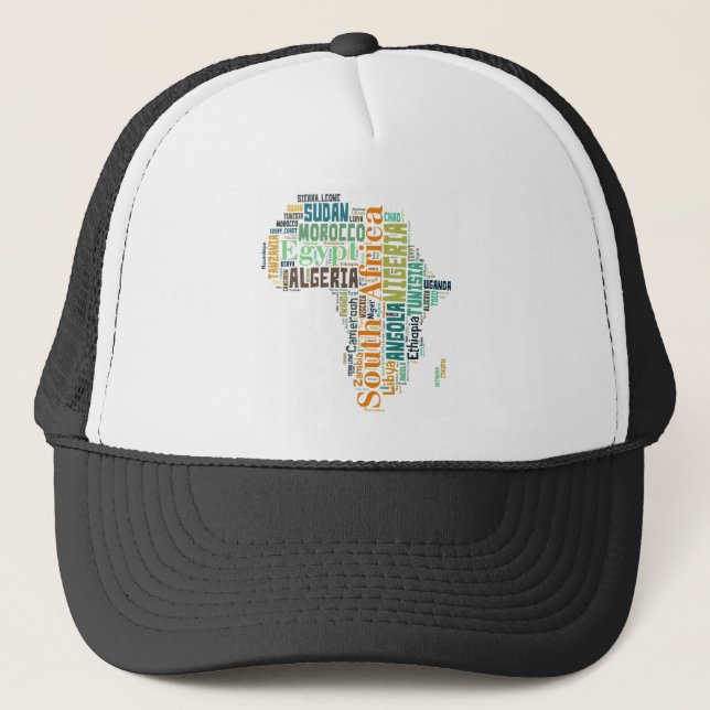 Africa Word Art Truckerkappe (Vorderseite)