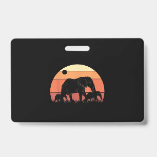 Africa Zoo Keeper Animal Family Retro Elephant Ausweis