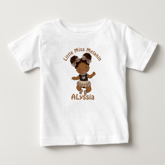 Africain-Américain Baby Girl Melanin T-Shirt (Devant)
