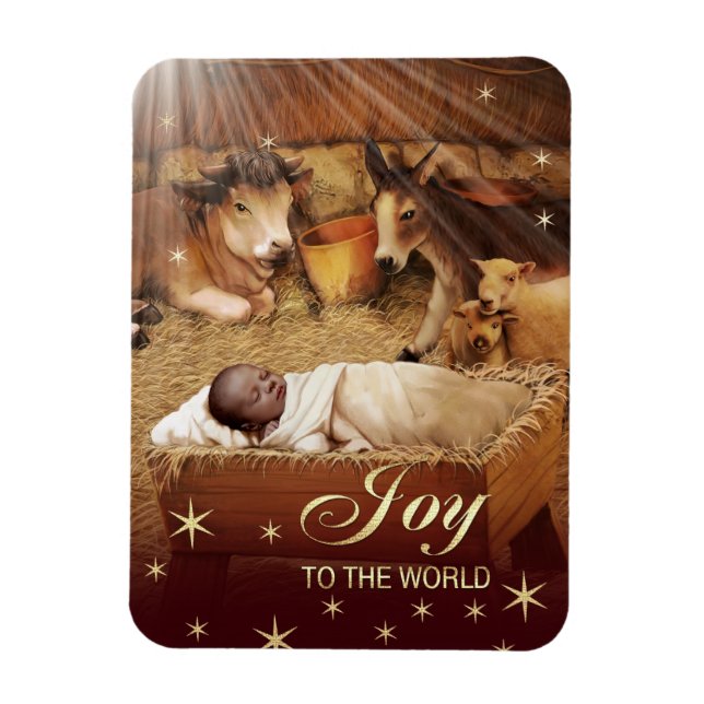 Africain-Américain bébé Jésus Magnets de Noël (Vertical)