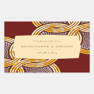 Africain Ankara Kitenge Gold Floral Étiquette cade