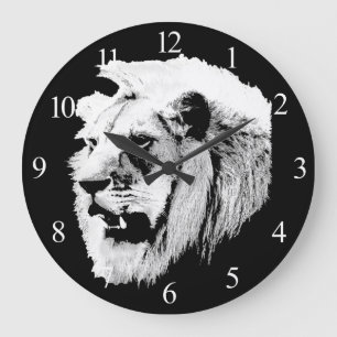Africain Safari Lion Grande horloge