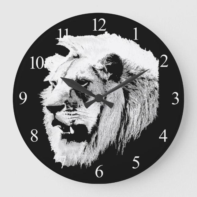 Africain Safari Lion Grande horloge (Recto)