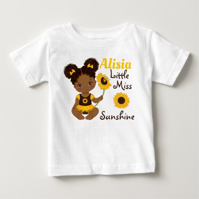 Africaine Américaine Baby Girl avec T-shirt tourne (Devant)