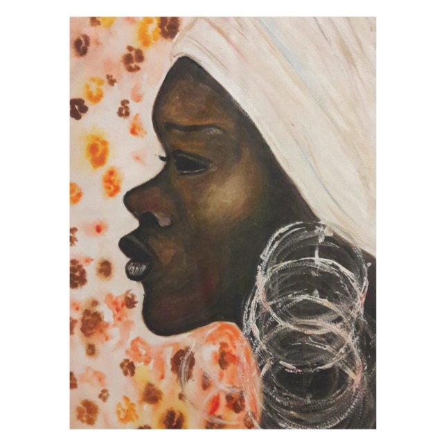 Africaine Beauté femme nappe - Peinture (Devant)