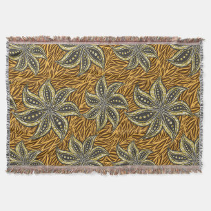 African Abstrakt Floral Batik Style Decke