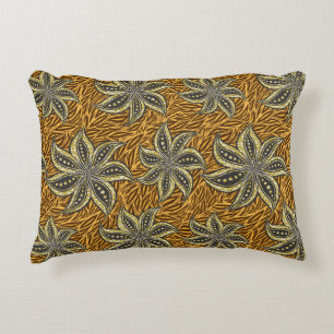 African Abstrakt Floral Batik Style Dekokissen