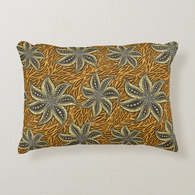 African Abstrakt Floral Batik Style Dekokissen (Vorderseite)