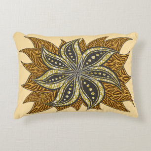 African Abstrakt Floral Batik Style Dekokissen