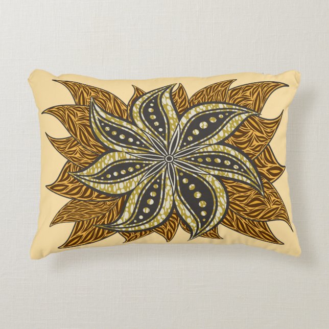 African Abstrakt Floral Batik Style Dekokissen (Vorderseite)