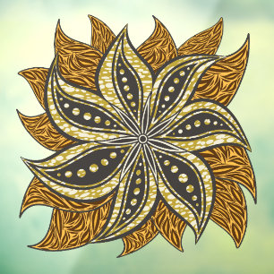 African Abstrakt Floral Batik Style Fensteraufkleber