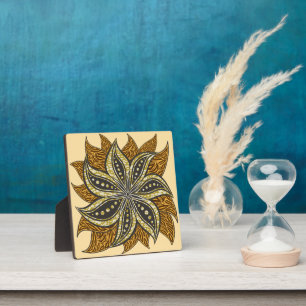 African Abstrakt Floral Batik Style Fotoplatte