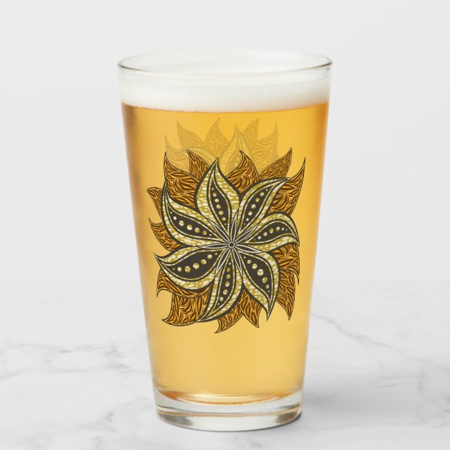 African Abstrakt Floral Batik Style Glas (Vorne (Gefüllt))