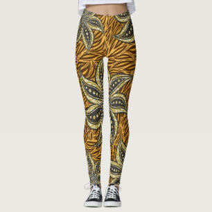 African Abstrakt Floral Batik Style Leggings
