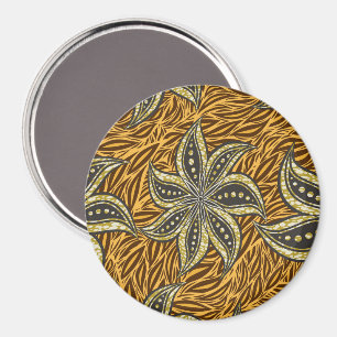 African Abstrakt Floral Batik Style Magnet