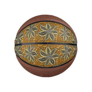 African Abstrakt Floral Batik Style Mini Basketball