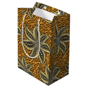 African Abstrakt Floral Batik Style Mittlere Geschenktüte