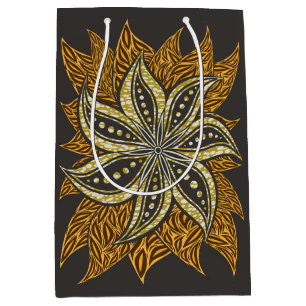 African Abstrakt Floral Batik Style Mittlere Geschenktüte